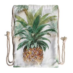 Pineapple Pattern Background Seamless Vintage Drawstring Bag (Large)