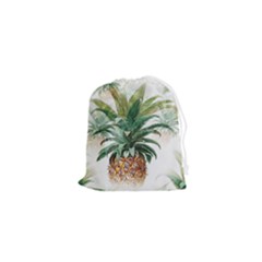 Pineapple Pattern Background Seamless Vintage Drawstring Pouch (XS)