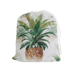 Pineapple Pattern Background Seamless Vintage Drawstring Pouch (XL)