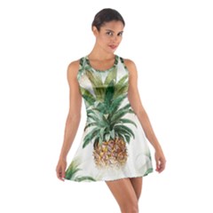 Pineapple Pattern Background Seamless Vintage Cotton Racerback Dress