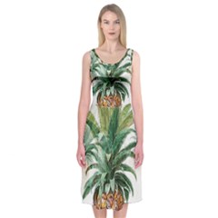 Pineapple Pattern Background Seamless Vintage Midi Sleeveless Dress