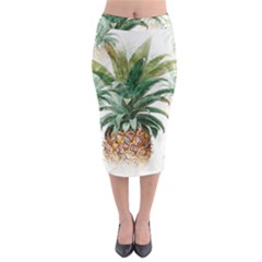 Pineapple Pattern Background Seamless Vintage Midi Pencil Skirt