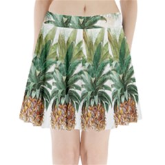 Pineapple Pattern Background Seamless Vintage Pleated Mini Skirt