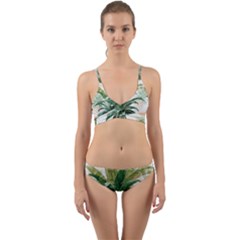 Pineapple Pattern Background Seamless Vintage Wrap Around Bikini Set by Wegoenart