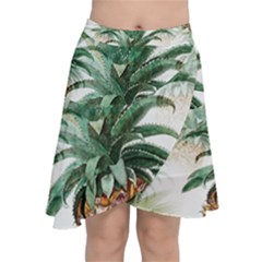 Pineapple Pattern Background Seamless Vintage Chiffon Wrap Front Skirt