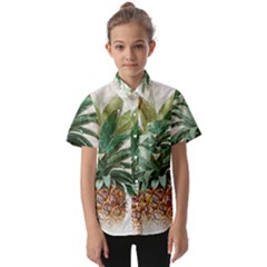 Pineapple Pattern Background Seamless Vintage Kids  Short Sleeve Shirt