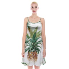 Pineapple Pattern Background Seamless Vintage Spaghetti Strap Velvet Dress