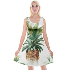 Pineapple Pattern Background Seamless Vintage Reversible Velvet Sleeveless Dress