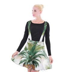 Pineapple Pattern Background Seamless Vintage Suspender Skater Skirt