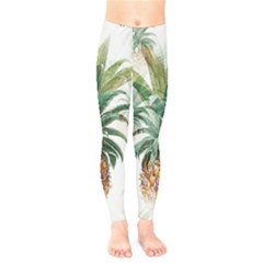 Pineapple Pattern Background Seamless Vintage Kids  Leggings