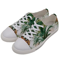 Pineapple Pattern Background Seamless Vintage Women s Low Top Canvas Sneakers