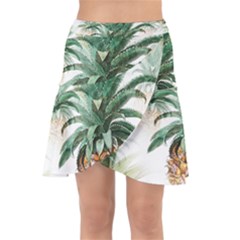 Pineapple Pattern Background Seamless Vintage Wrap Front Skirt