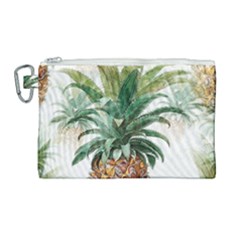 Pineapple Pattern Background Seamless Vintage Canvas Cosmetic Bag (Large)