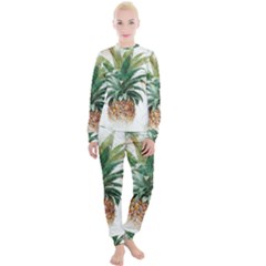 Pineapple Pattern Background Seamless Vintage Women s Lounge Set