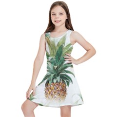 Pineapple Pattern Background Seamless Vintage Kids  Lightweight Sleeveless Dress