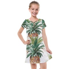 Pineapple Pattern Background Seamless Vintage Kids  Cross Web Dress