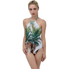 Pineapple Pattern Background Seamless Vintage Go with the Flow One Piece Swimsuit