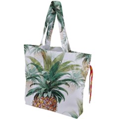 Pineapple Pattern Background Seamless Vintage Drawstring Tote Bag