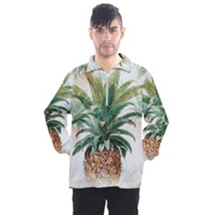 Pineapple Pattern Background Seamless Vintage Men s Half Zip Pullover