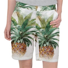 Pineapple Pattern Background Seamless Vintage Pocket Shorts