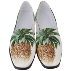 Pineapple Pattern Background Seamless Vintage Women s Classic Loafer Heels