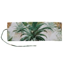 Pineapple Pattern Background Seamless Vintage Roll Up Canvas Pencil Holder (M)