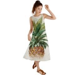Pineapple Pattern Background Seamless Vintage Summer Maxi Dress