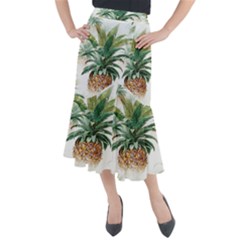 Pineapple Pattern Background Seamless Vintage Midi Mermaid Skirt