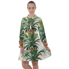 Pineapple Pattern Background Seamless Vintage All Frills Chiffon Dress