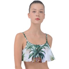 Pineapple Pattern Background Seamless Vintage Frill Bikini Top