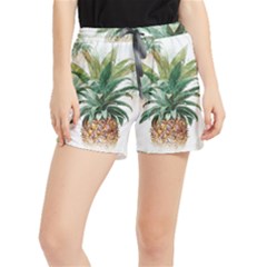 Pineapple Pattern Background Seamless Vintage Women s Runner Shorts