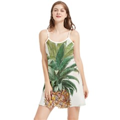 Pineapple Pattern Background Seamless Vintage Summer Frill Dress