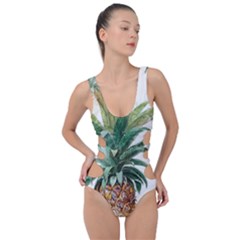 Pineapple Pattern Background Seamless Vintage Side Cut Out Swimsuit