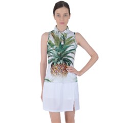 Pineapple Pattern Background Seamless Vintage Women s Sleeveless Polo Tee