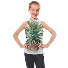 Pineapple Pattern Background Seamless Vintage Kids  Sleeveless Polo Tee