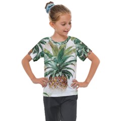 Pineapple Pattern Background Seamless Vintage Kids  Mesh Piece Tee