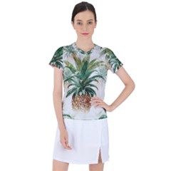 Pineapple Pattern Background Seamless Vintage Women s Sports Top