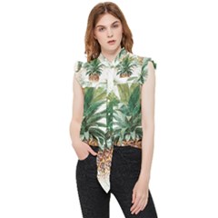 Pineapple Pattern Background Seamless Vintage Frill Detail Shirt