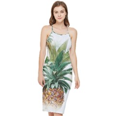 Pineapple Pattern Background Seamless Vintage Bodycon Cross Back Summer Dress