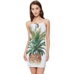 Pineapple Pattern Background Seamless Vintage Summer Tie Front Dress