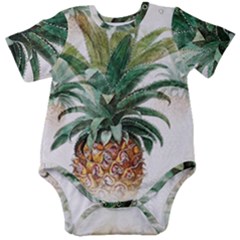 Pineapple Pattern Background Seamless Vintage Baby Short Sleeve Onesie Bodysuit