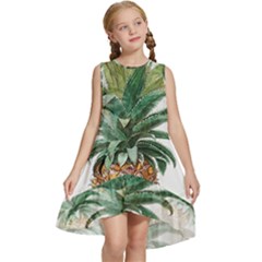 Pineapple Pattern Background Seamless Vintage Kids  Frill Swing Dress