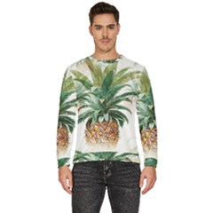 Pineapple Pattern Background Seamless Vintage Men s Fleece Sweatshirt