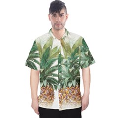 Pineapple Pattern Background Seamless Vintage Men s Hawaii Shirt
