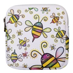 Bee Doodle Cartoon Mini Square Pouch