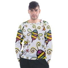 Bee Doodle Cartoon Men s Long Sleeve Raglan Tee