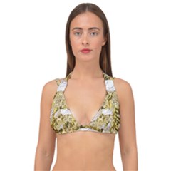 Dove Flowers Pattern Birds Flying Wings Animals Double Strap Halter Bikini Top by Wegoenart