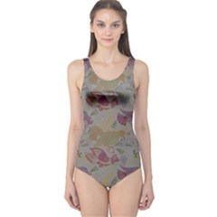 Pattern Armenian Birds One Piece Swimsuit