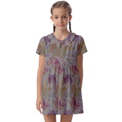 Pattern Armenian Birds Kids  Asymmetric Collar Dress by Gohar