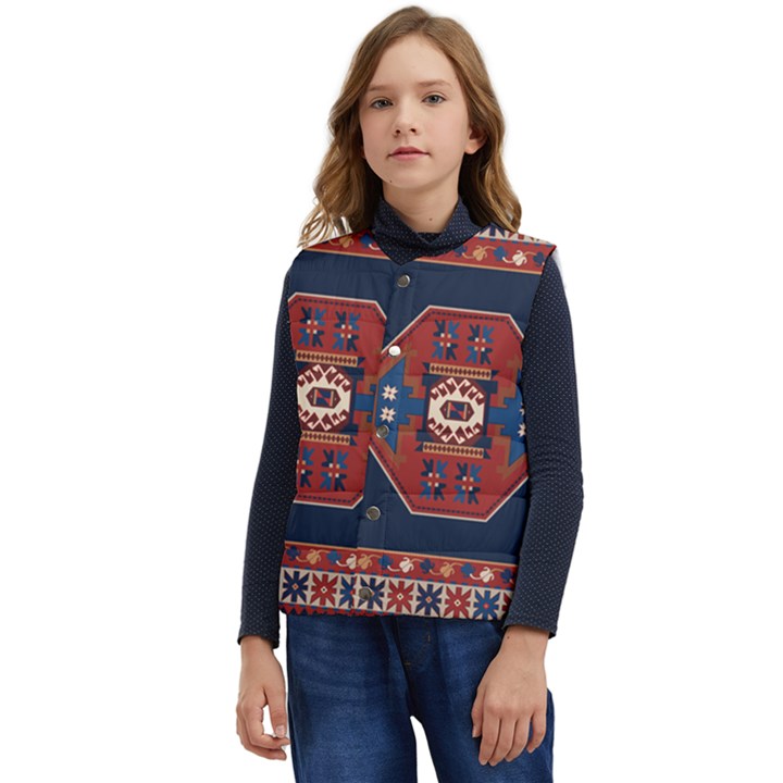 Armenian Carpet Kid s Short Button Up Puffer Vest	